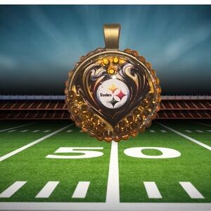 Pittsburgh  Hand Designed Pendant Necklace- Antique Gold